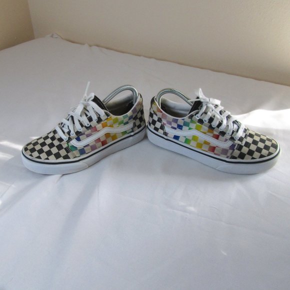 Vans Missy Multi-Colored Checkers Sneakers Size 2 Pre-worn Fair Condition - Picture 4 of 8